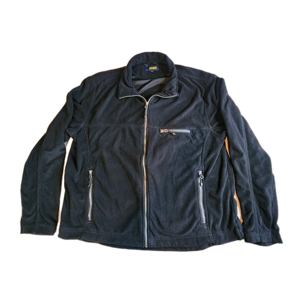 BLAKLADER Workwear Fleece Jacket Mens XXL 2XL Black Full Zip Pockets Thermal